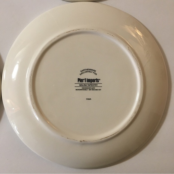 4 Pier 1 Imports Malina Tapestry Earthenware Round Salad Plates - Picture 13 of 13